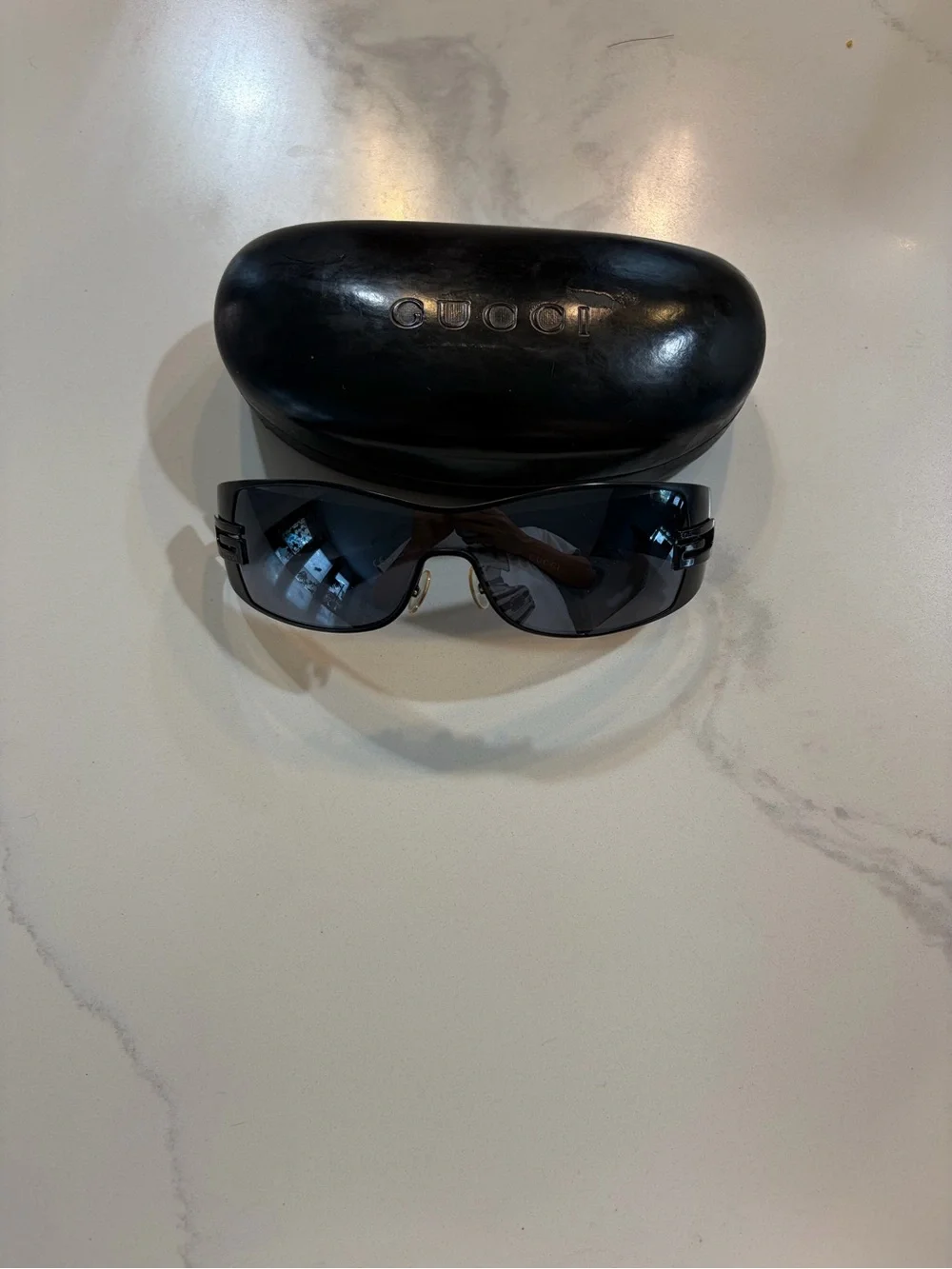 GUCCI Sunglasses Black GG1804/S flame 14cm temple 11.5cm Bs263